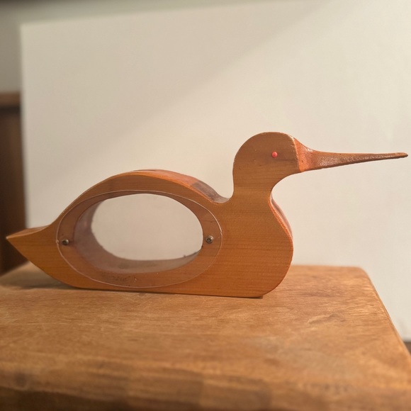 Vintage Handmade Wood Duck Piggy Bank ~ Canadiana 🇨🇦 - Picture 2 of 6